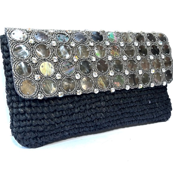 Tommy Bahama Beaded Crystal Coral Clutch - Picture 3 of 6